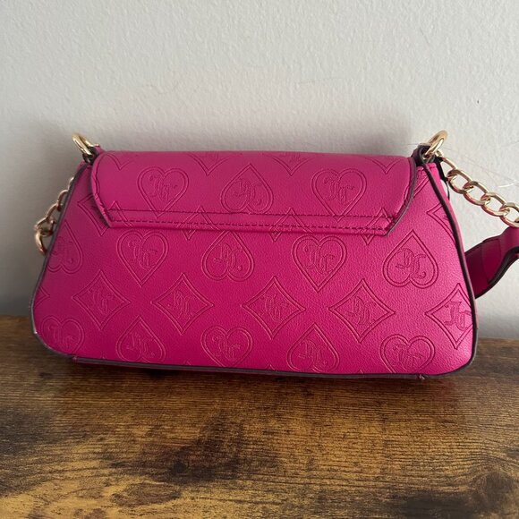 New Juicy Couture Short Sweet Raspberry Pink Shoulder Bag Gold Cute JC - Picture 3 of 4